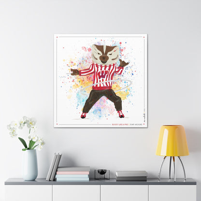 UW Bucky Badger Just Dance Art: Wisconsin Hula Hoop Canvas Print