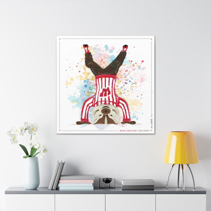UW Bucky Badger Headstand Art: Wisconsin Fun Loving Canvas Print