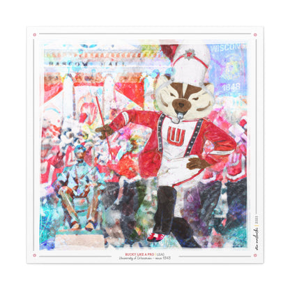 UW Bucky Badger Drum Major Art: Wisconsin Band Lead Bascom Hall Parade Canvas Print