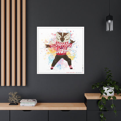 UW Bucky Badger Just Dance Art: Wisconsin Hula Hoop Canvas Print
