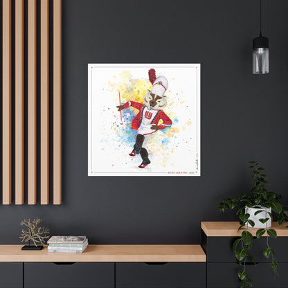 UW Bucky Badger Drum Major Art: Wisconsin Lead Canvas Print