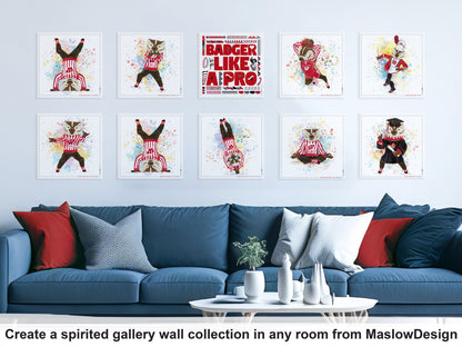 UW Bucky Badger Game Day Art: Wisconsin "Throw the W" Canvas Print
