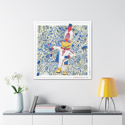 KU Jayhawk Lead Art: University of Kansas Drum Major Sketches Canvas Print