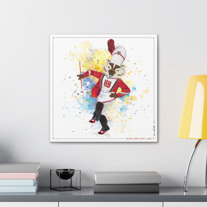 UW Bucky Badger Drum Major Art: Wisconsin Lead Canvas Print