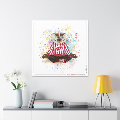 UW Bucky Badger Just Breathe Art: Wisconsin Splatter Paint Canvas Print