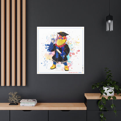 KU Jayhawk Thrive Art: University of Kansas Graduation Splatter Paint Canvas Print