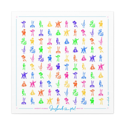 KU Jayhawk Pattern Art: Kansas Bright Canvas Print