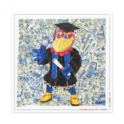 KU Jayhawk Thrive Art: University of Kansas Graduation Sketches Canvas Print