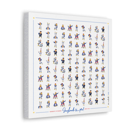 KU Kansas Jayhawks Pattern Art: KU Gift, Graduation Canvas