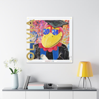 KU Personalized Kansas Jayhawks Graduation Canvas Print: Student Art Gift