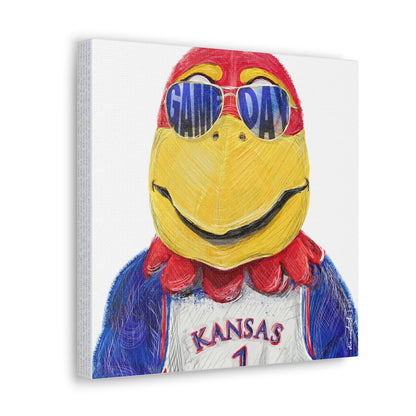 KU Jayhawk Game Day Art: University of Kansas Sunglasses Canvas Print