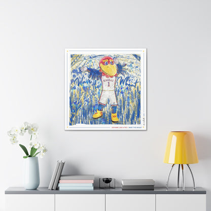 KU Jayhawk Wave the Wheat Art: University of Kansas Sketches Canvas Print